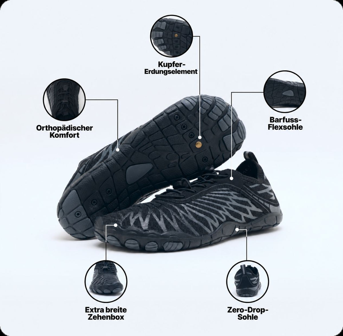 Sanuro Terra Pro mit Kupfer – Grounding Allround-Barfussschuhe