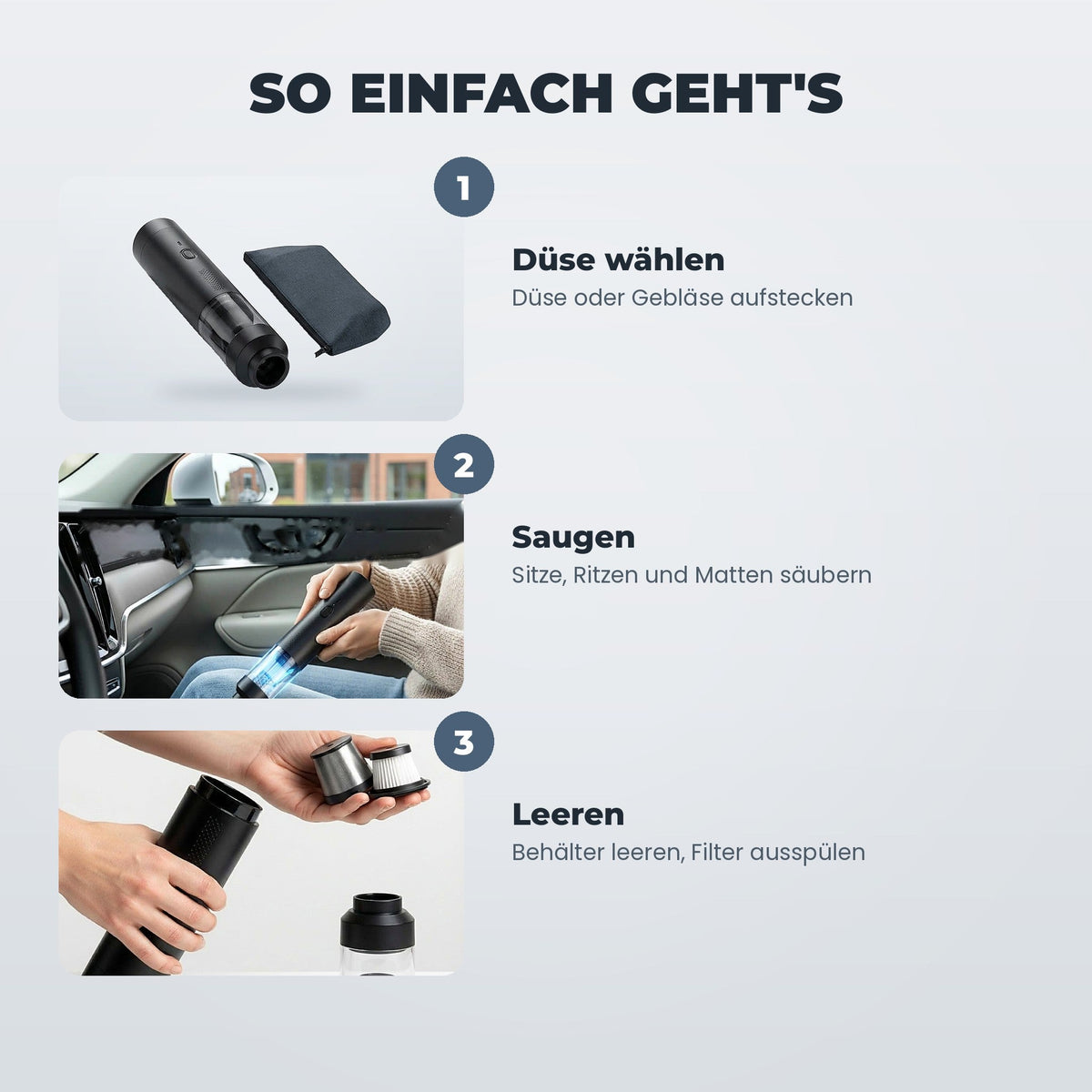 Sanuro HandSaug Auto-Handstaubsauger 2-in-1
