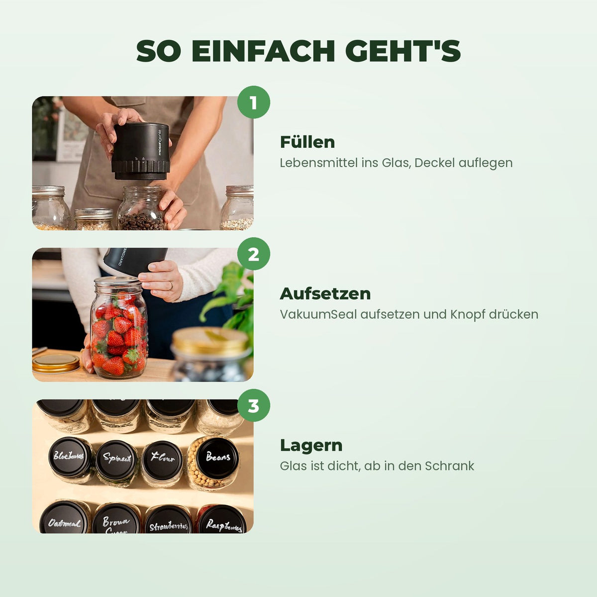 Sanuro VakuumSeal | Vakuumierer für Einmachgläser