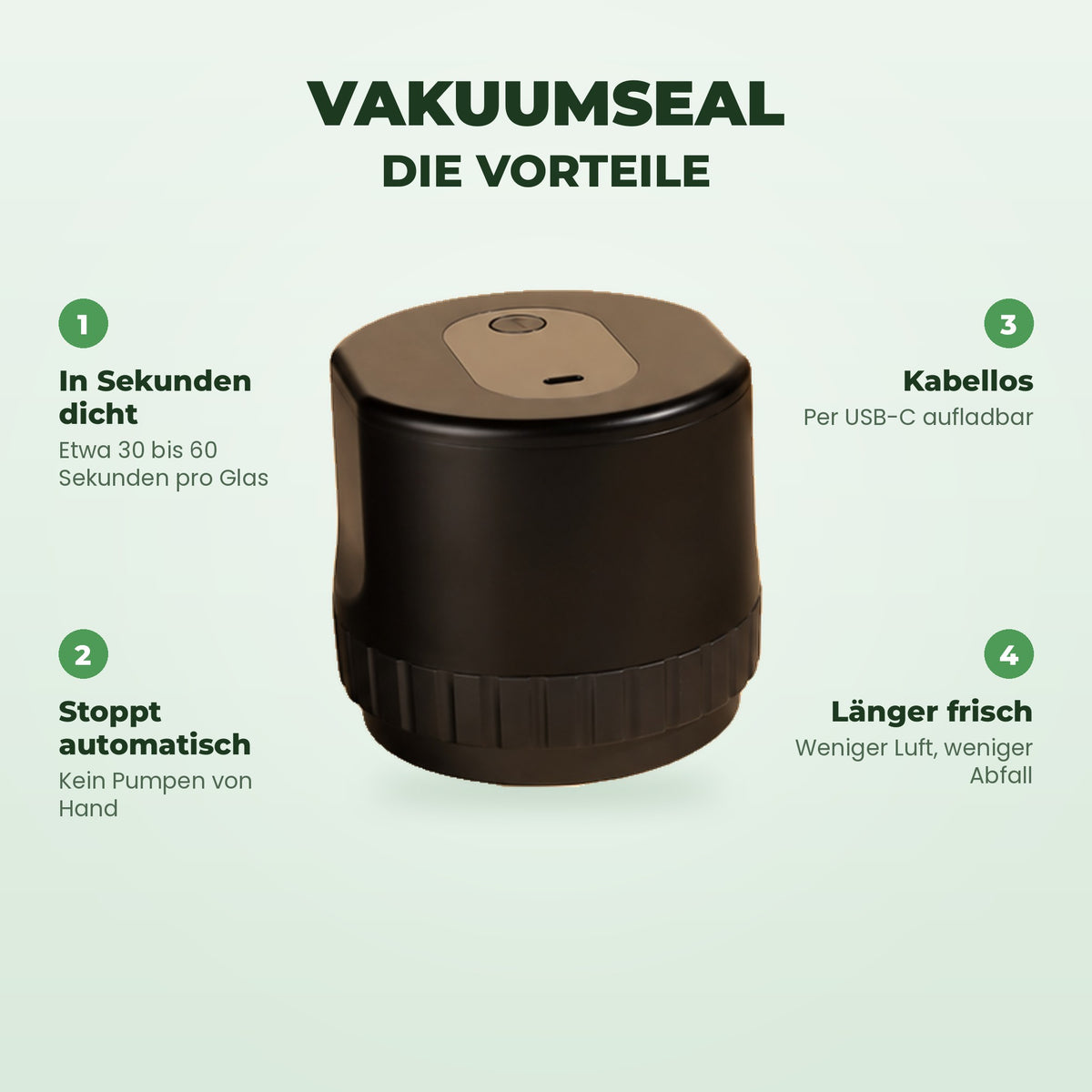 Sanuro VakuumSeal | Vakuumierer für Einmachgläser