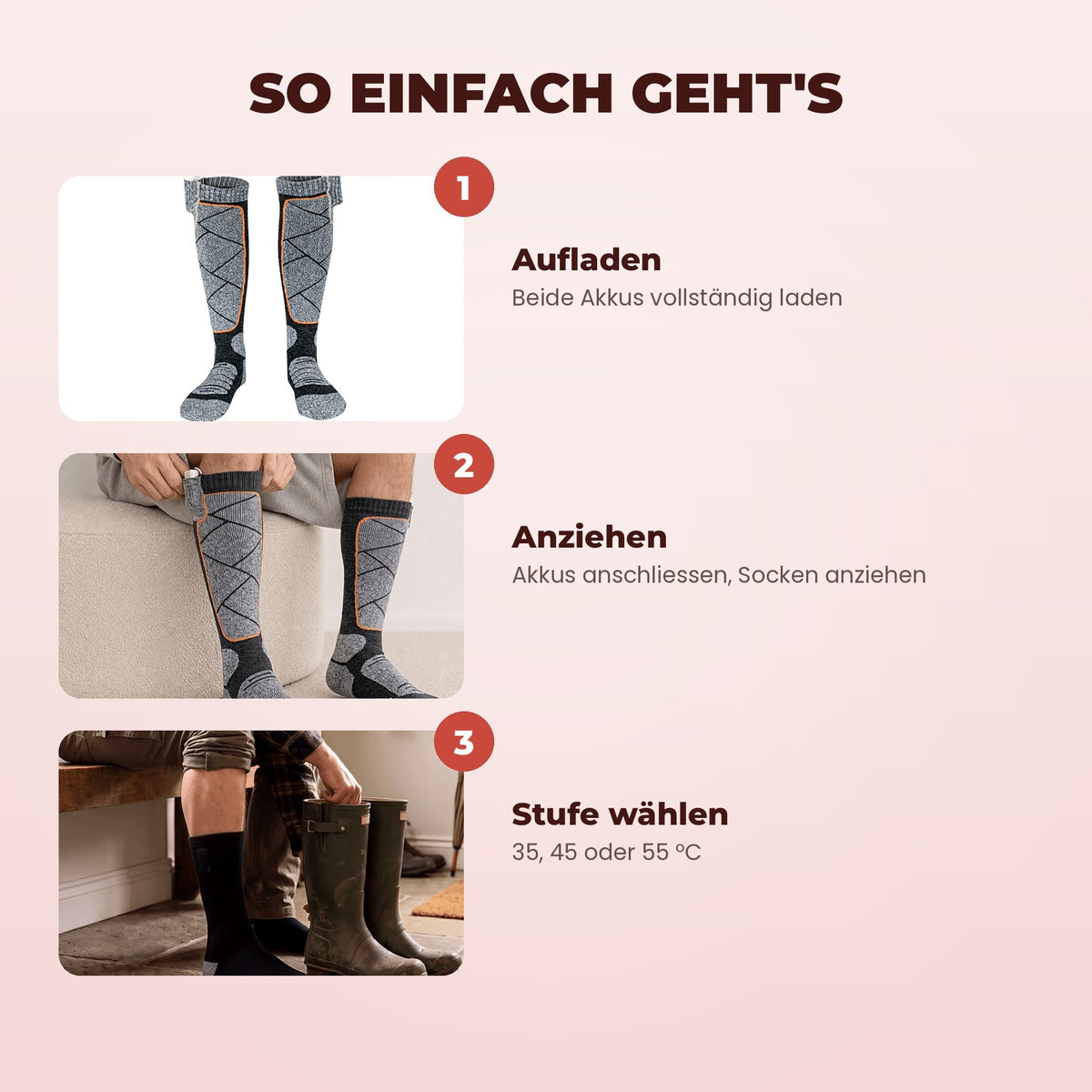 Sanuro WarmSocks Beheizbare Socken